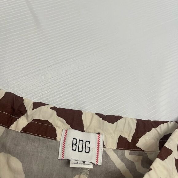 NWT BDG Urban Outfitters Eva Printed Brown Mini Shift Dress Size Large New - Picture 2 of 6